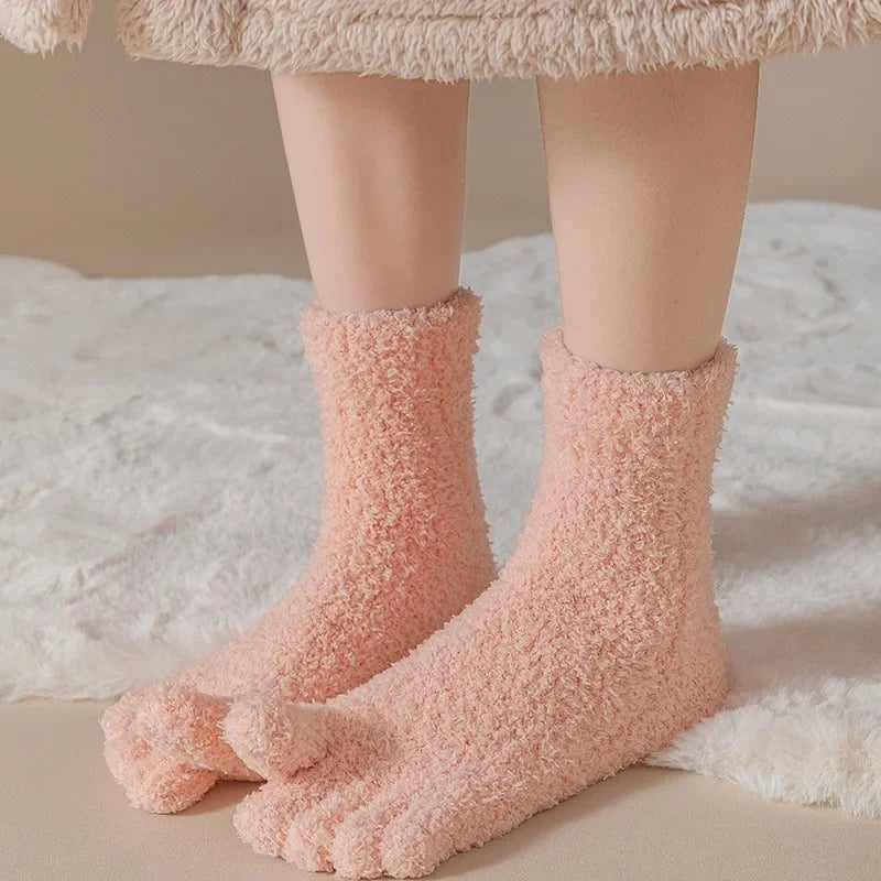 Women Fluffy Toe Socks - Winter